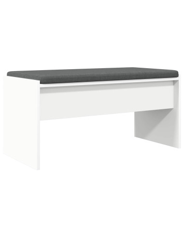 Panca per ingresso con cuscino Bianco 80 x 38 x 46 cm