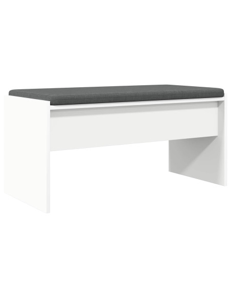 Panca per ingresso con cuscino Bianco 80 x 38 x 46 cm