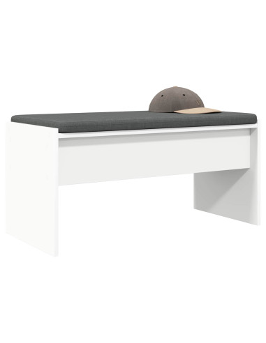 Panca per ingresso con cuscino Bianco 80 x 38 x 46 cm