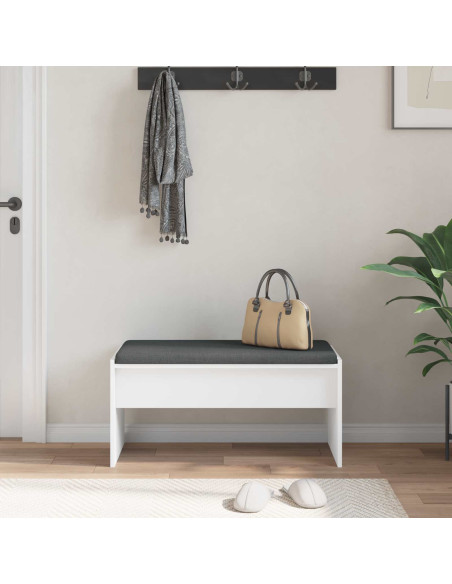 Panca per ingresso con cuscino Bianco 80 x 38 x 46 cm