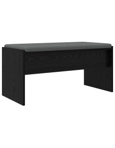 Panca per ingresso con cuscino Rovere Nero 83 x 38 x 40 cm 2