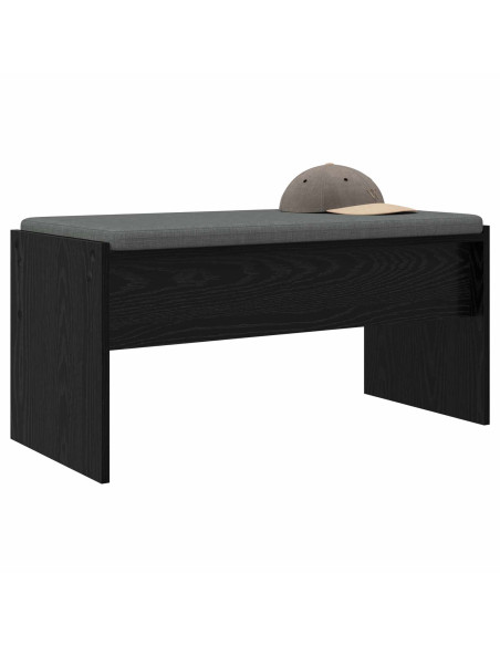 Panca per ingresso con cuscino Rovere Nero 83 x 38 x 40 cm