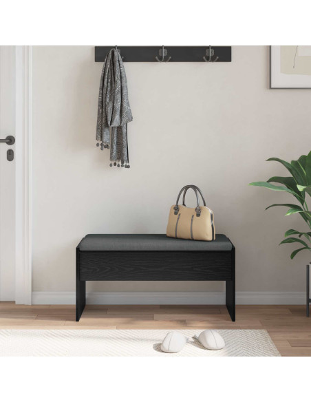 Panca per ingresso con cuscino Rovere Nero 83 x 38 x 40 cm