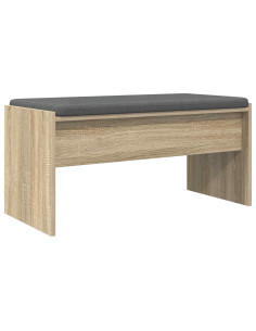 Panca per ingresso con cuscino Rovere Sonoma 83 x 38 x 40 cm 2