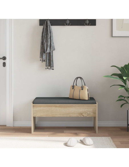 Panca per ingresso con cuscino Rovere Sonoma 83 x 38 x 40 cm