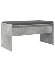 Panca per ingresso con cuscino Grigio cemento 83 x 38 x 40 cm 2