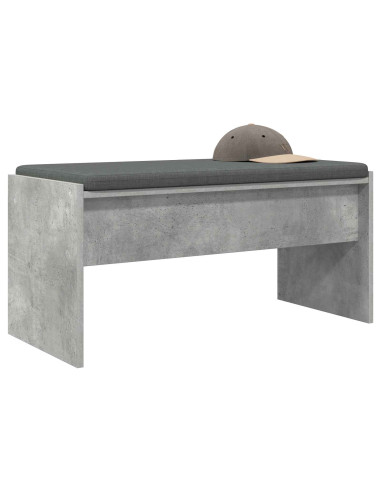 Panca per ingresso con cuscino Grigio cemento 83 x 38 x 40 cm
