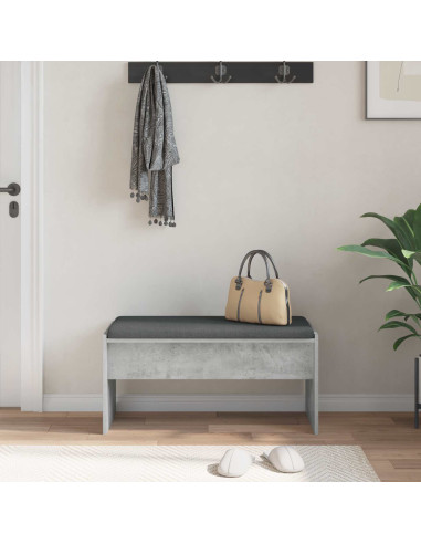 Panca per ingresso con cuscino Grigio cemento 83 x 38 x 40 cm