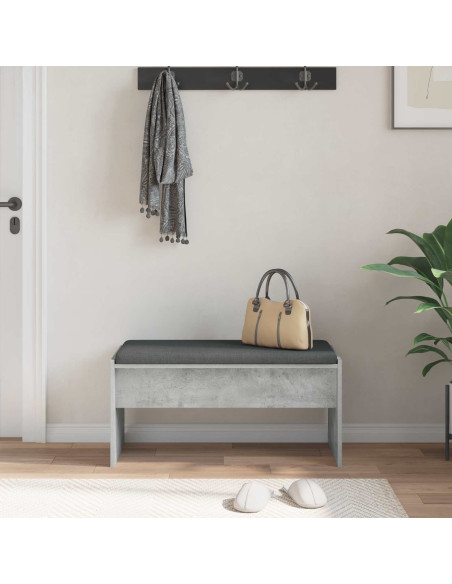 Panca per ingresso con cuscino Grigio cemento 83 x 38 x 40 cm