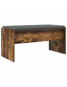 Panca per ingresso con cuscino Rovere fumé 83 x 38 x 40 cm 2