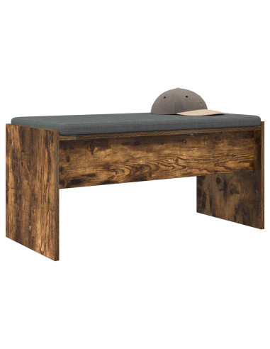 Panca per ingresso con cuscino Rovere fumé 83 x 38 x 40 cm
