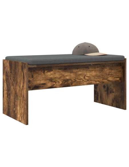 Panca per ingresso con cuscino Rovere fumé 83 x 38 x 40 cm