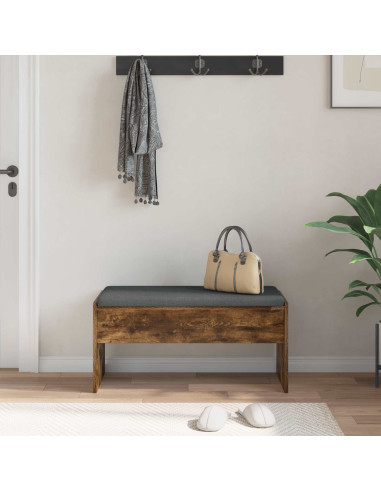 Panca per ingresso con cuscino Rovere fumé 83 x 38 x 40 cm