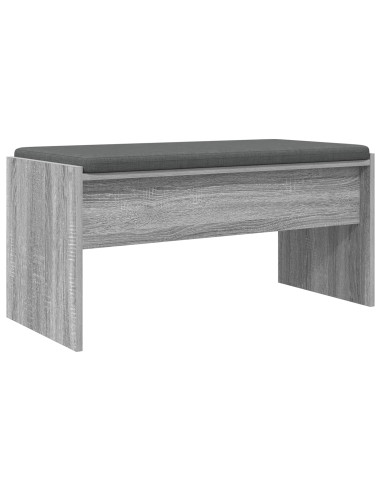 Panca per ingresso con cuscino Grigio Sonoma 83 x 38 x 40 cm