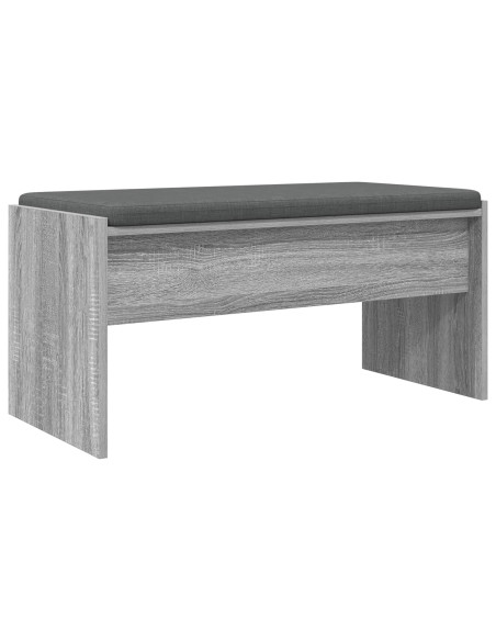 Panca per ingresso con cuscino Grigio Sonoma 83 x 38 x 40 cm