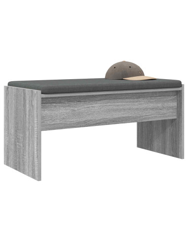 Panca per ingresso con cuscino Grigio Sonoma 83 x 38 x 40 cm