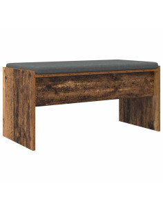 Panca per ingresso con cuscino Legno vecchio 83 x 38 x 40 cm 2