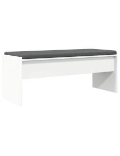 Panca per ingresso con cuscino Bianco 103 x 38 x 40 cm 2