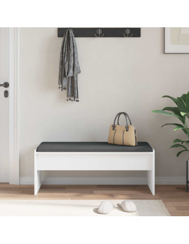 Panca per ingresso con cuscino Bianco 103 x 38 x 40 cm