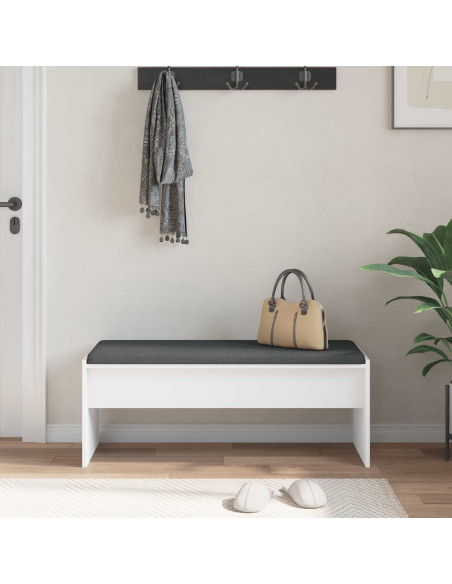 Panca per ingresso con cuscino Bianco 103 x 38 x 40 cm