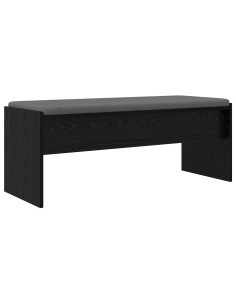 Panca per ingresso con cuscino Rovere Nero 103 x 38 x 40 cm 2