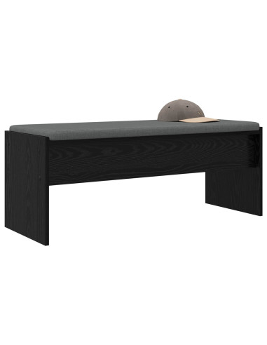 Panca per ingresso con cuscino Rovere Nero 103 x 38 x 40 cm