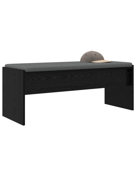 Panca per ingresso con cuscino Rovere Nero 103 x 38 x 40 cm