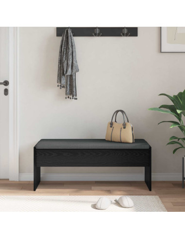 Panca per ingresso con cuscino Rovere Nero 103 x 38 x 40 cm