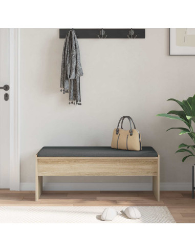 Panca per ingresso con cuscino Rovere Sonoma 103 x 38 x 40 cm