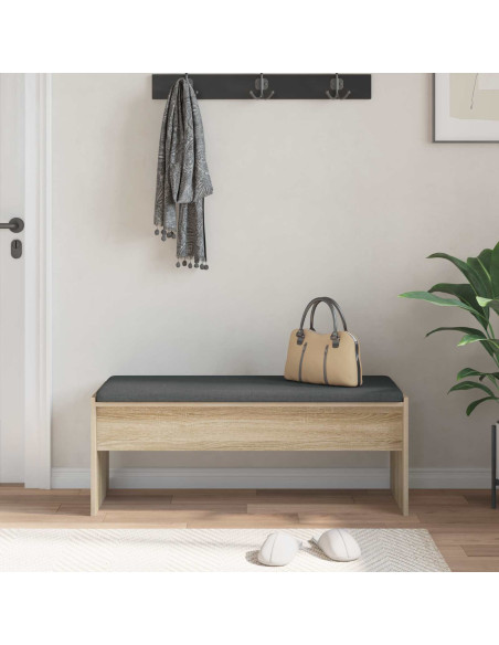 Panca per ingresso con cuscino Rovere Sonoma 103 x 38 x 40 cm