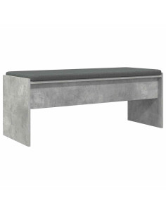 Panca per ingresso con cuscino Grigio cemento 103 x 38 x 40 cm 2