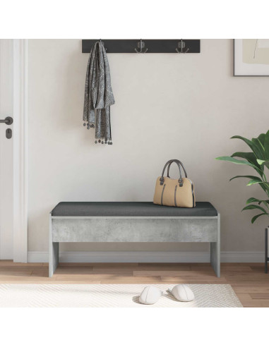 Panca per ingresso con cuscino Grigio cemento 103 x 38 x 40 cm