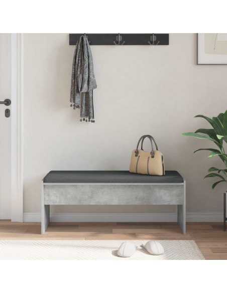 Panca per ingresso con cuscino Grigio cemento 103 x 38 x 40 cm