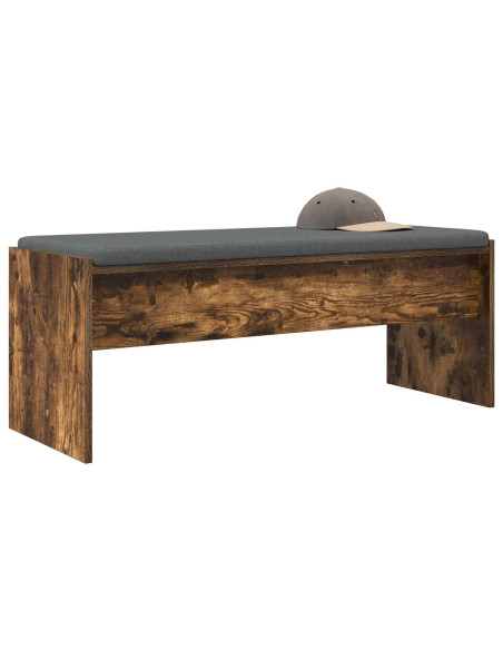 Panca per ingresso con cuscino Rovere fumé 103 x 38 x 40 cm