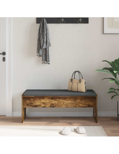 Panca per ingresso con cuscino Rovere fumé 103 x 38 x 40 cm