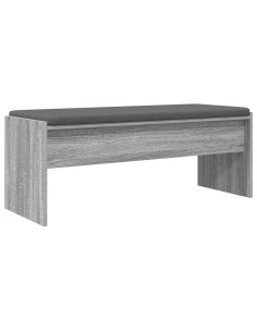 Panca per ingresso con cuscino Grigio Sonoma 103 x 38 x 40 cm 2