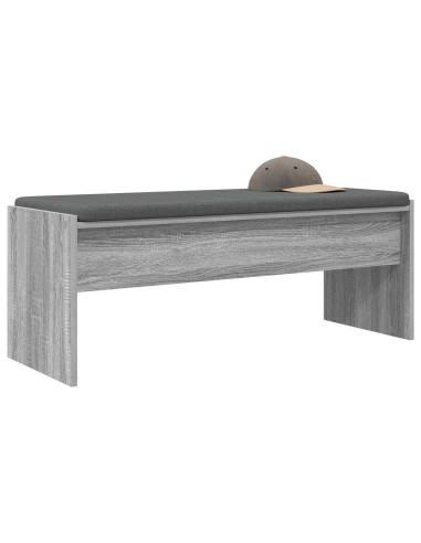 Panca per ingresso con cuscino Grigio Sonoma 103 x 38 x 40 cm