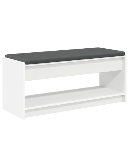Panca per ingresso con cuscino Bianco 103 x 38 x 45 cm