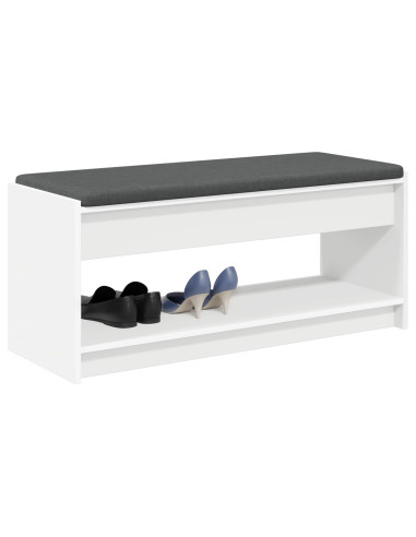 Panca per ingresso con cuscino Bianco 103 x 38 x 45 cm