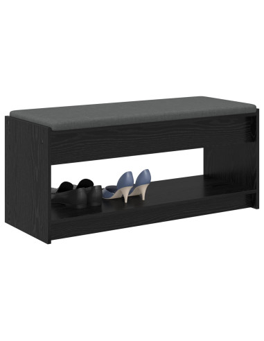 Panca per ingresso con cuscino Rovere Nero 103 x 38 x 45 cm