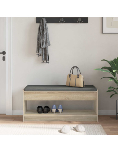 Panca per ingresso con cuscino Rovere Sonoma 103 x 38 x 45 cm