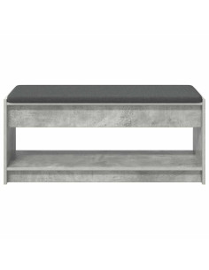 Panca per ingresso con cuscino Grigio cemento 103 x 38 x 45 cm 2