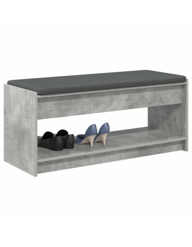 Panca per ingresso con cuscino Grigio cemento 103 x 38 x 45 cm