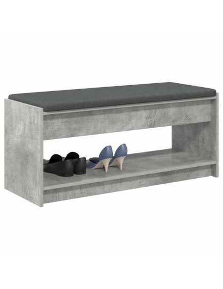 Panca per ingresso con cuscino Grigio cemento 103 x 38 x 45 cm
