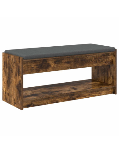 Panca per ingresso con cuscino Rovere fumé 103 x 38 x 45 cm