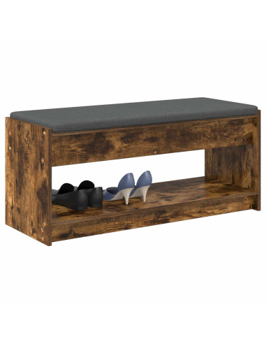 Panca per ingresso con cuscino Rovere fumé 103 x 38 x 45 cm