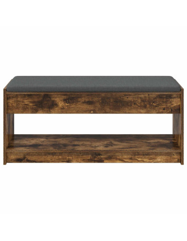 Panca per ingresso con cuscino Rovere fumé 103 x 38 x 45 cm