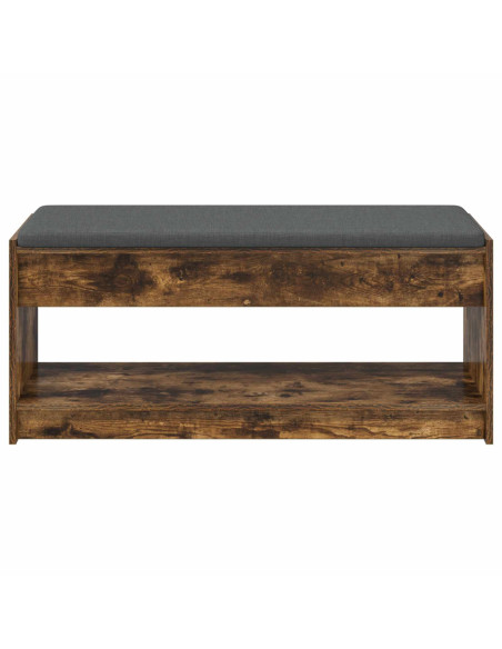 Panca per ingresso con cuscino Rovere fumé 103 x 38 x 45 cm