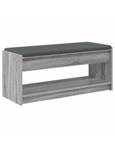 Panca per ingresso con cuscino Grigio Sonoma 103 x 38 x 45 cm 2