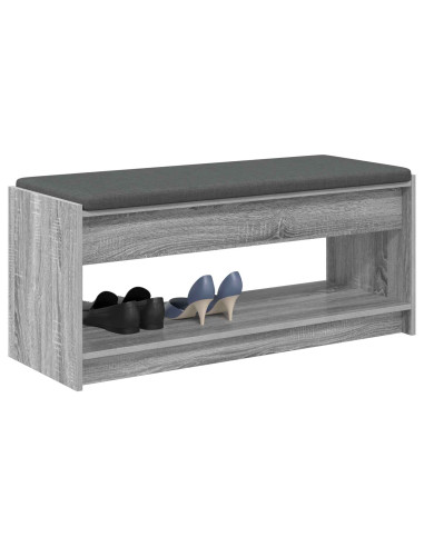 Panca per ingresso con cuscino Grigio Sonoma 103 x 38 x 45 cm